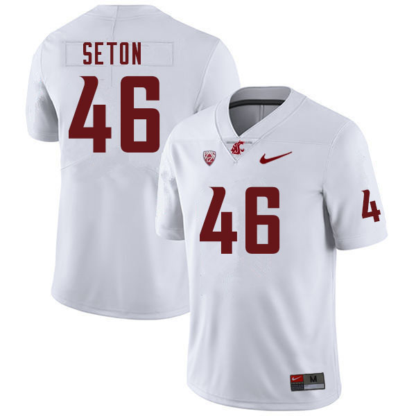 Washington State Cougars #46 Bruce Seton College Football Jerseys Sale-White